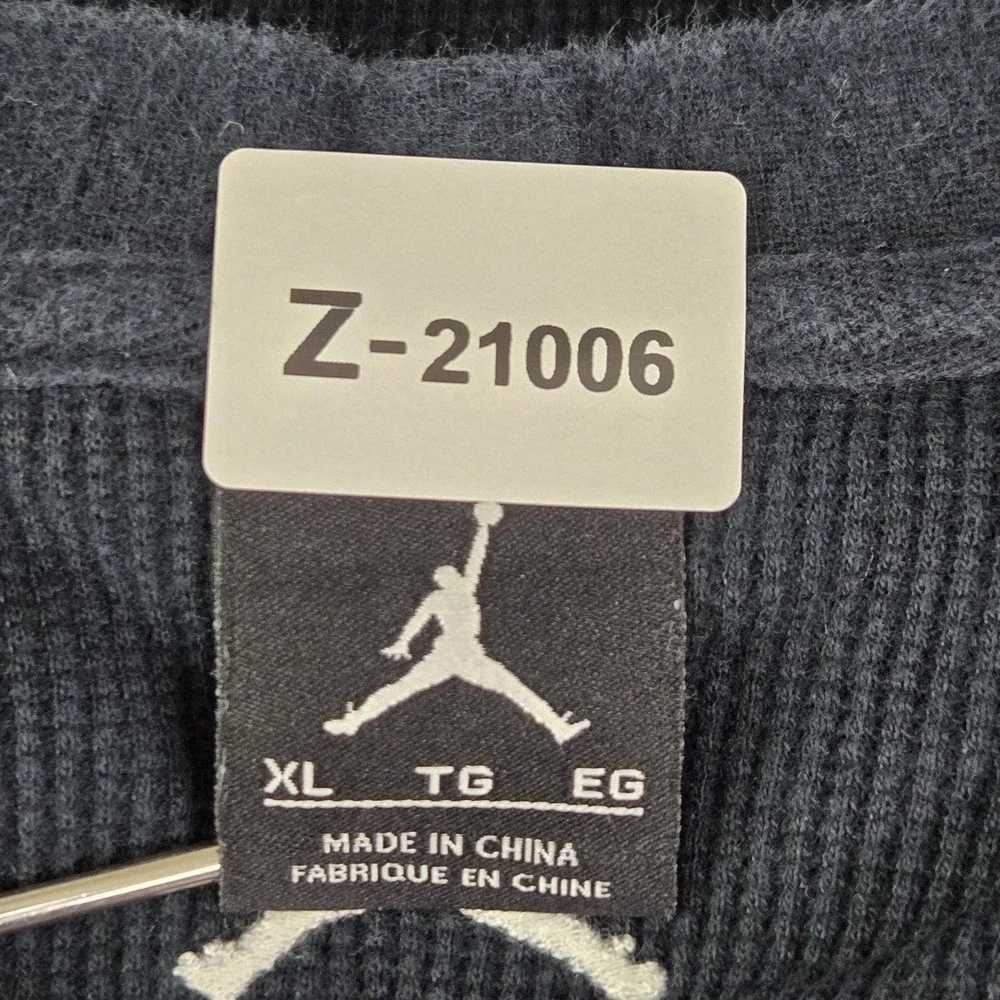 Jordan Men Sweatshirt XL Black Brooklyn Embroidered Jumpman Logo Thermal Knit‎